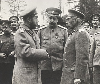Emperor Nicholas II at General Headquarters, Baronovichi, 1914.