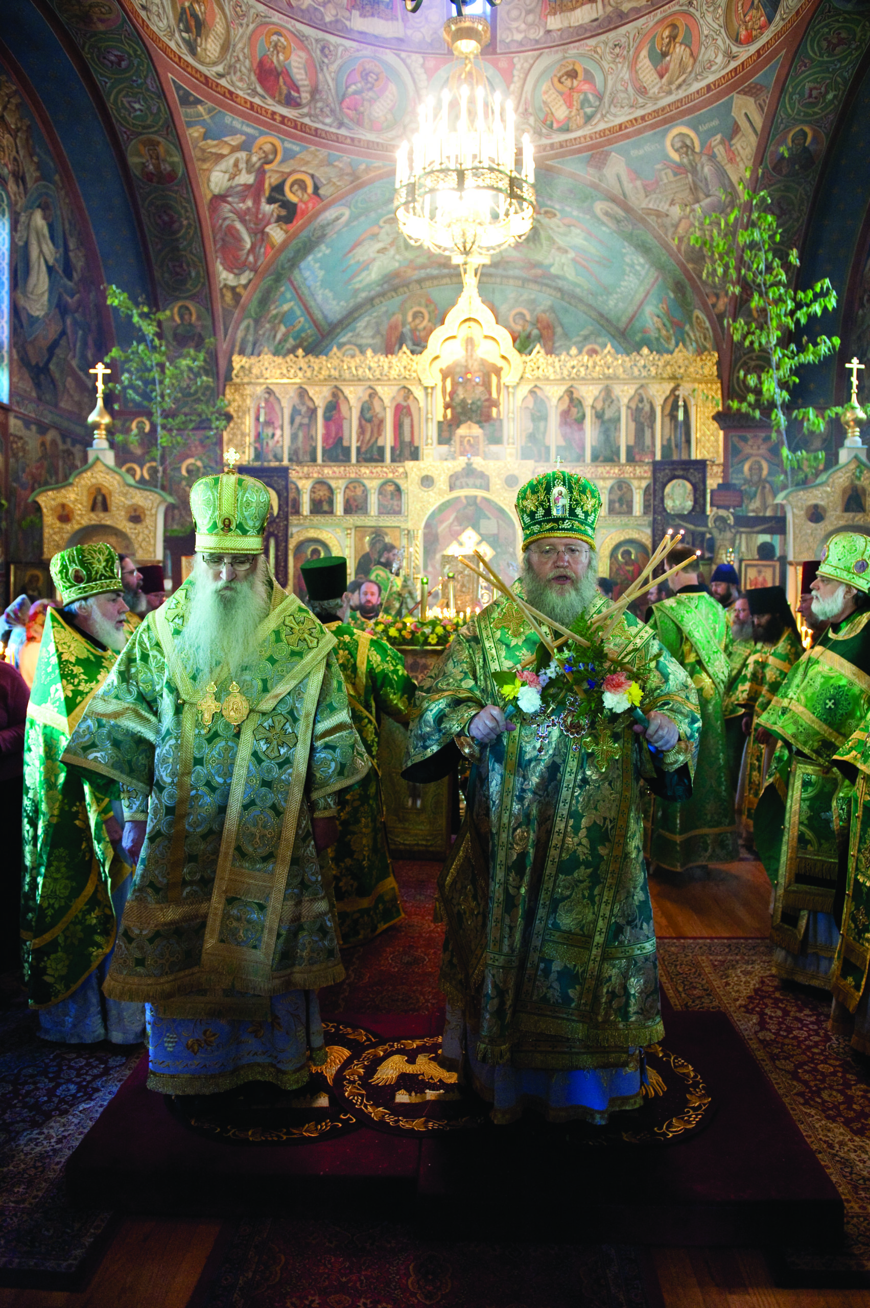 Metropolitan Hilarion celebrating Divine Liturgy at Holy Trinity Monastery on Holy Spirit Day