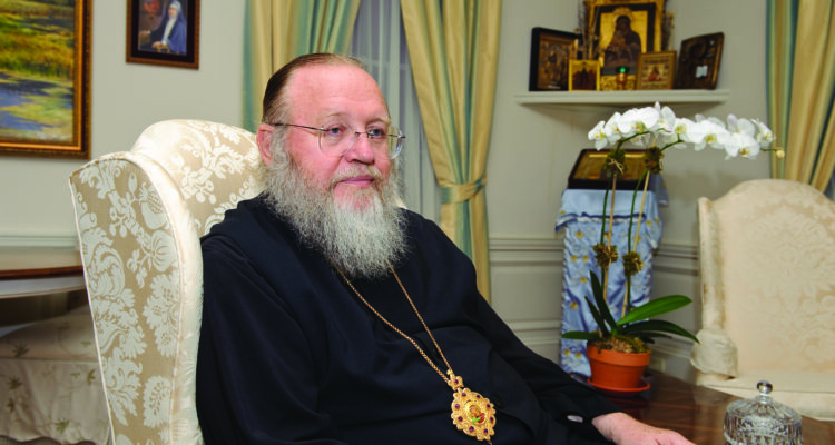 Metropolitan Hilarion in his residence at the Synod of Bishops