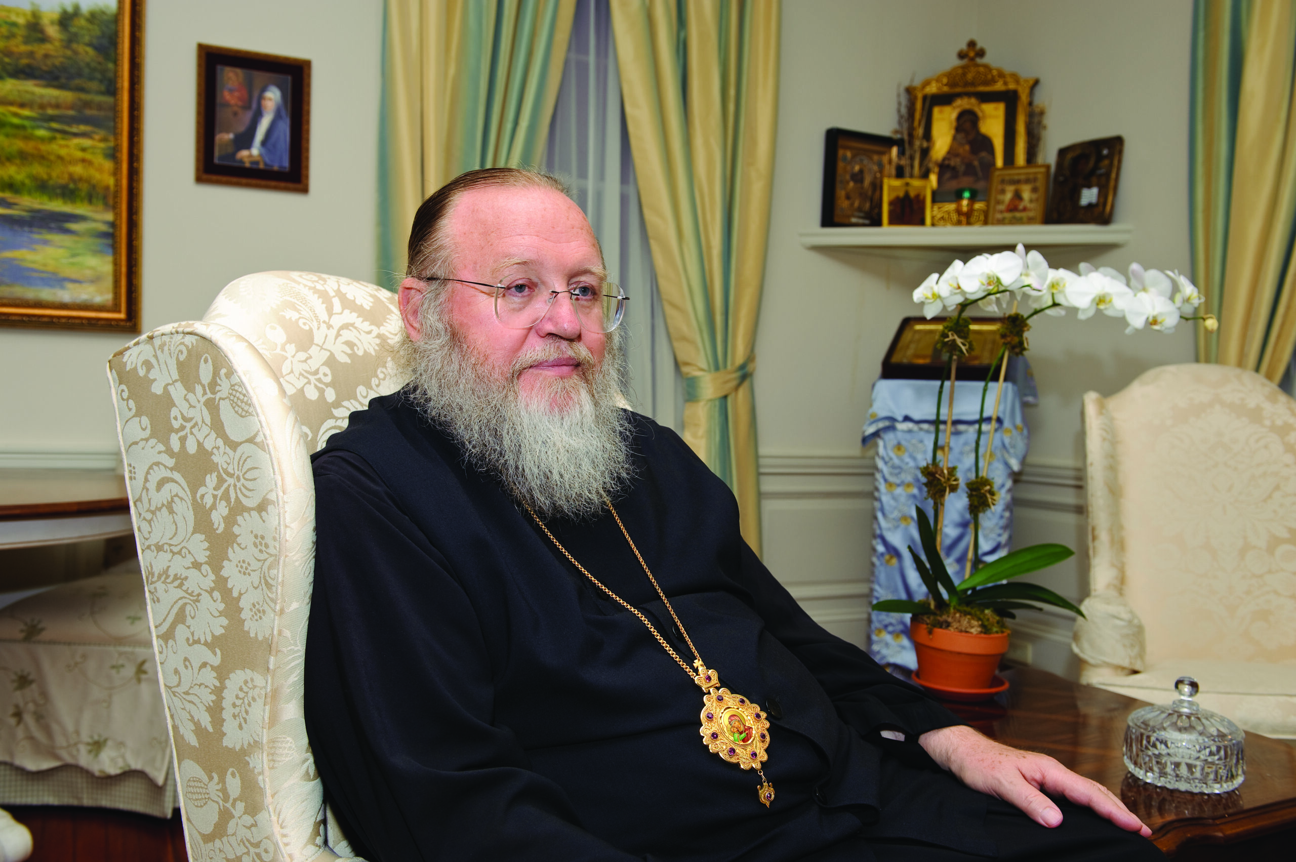 Metropolitan Hilarion in his residence at the Synod of Bishops