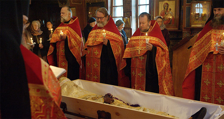 Re-internment of Bishop Constantine (Essensky) at Holy Trinity Monastery, Jordanville, New York.