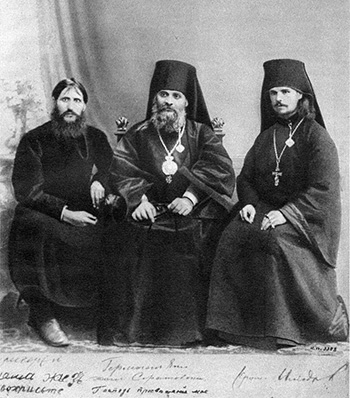 Portrait of Rasputin, Bishop Hermogenes, and Hieromonk Iliodor