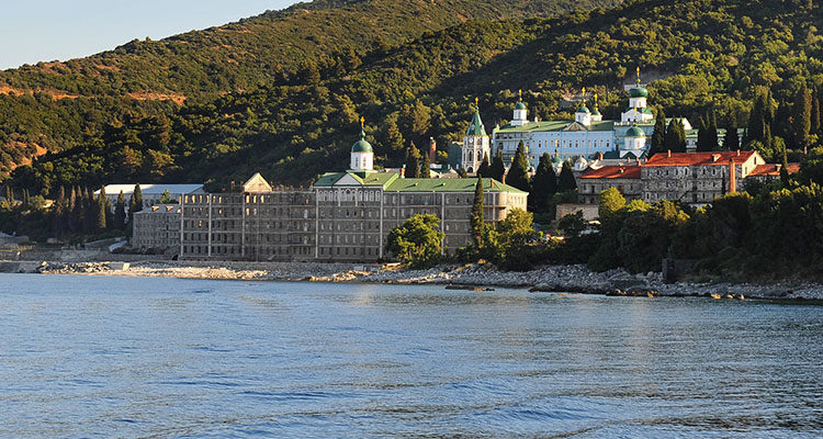 St Panteleimon's Monastery, seen from the sea