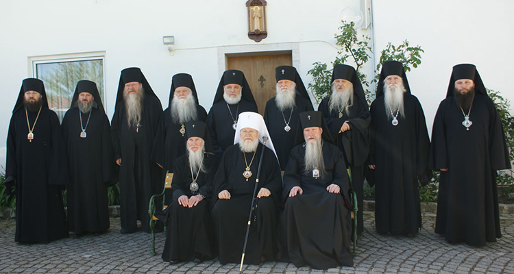 Group portrait of the participants of the Council of Bishops of the Russian Orthodox Church Outside of Russia, Buchendorf, June, 2017